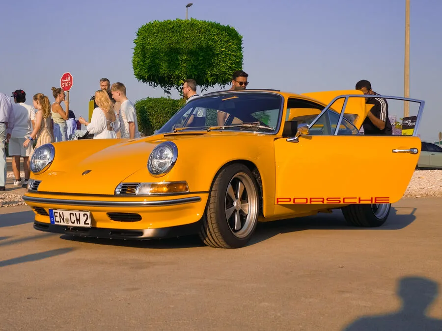 Yellow classic Porsche